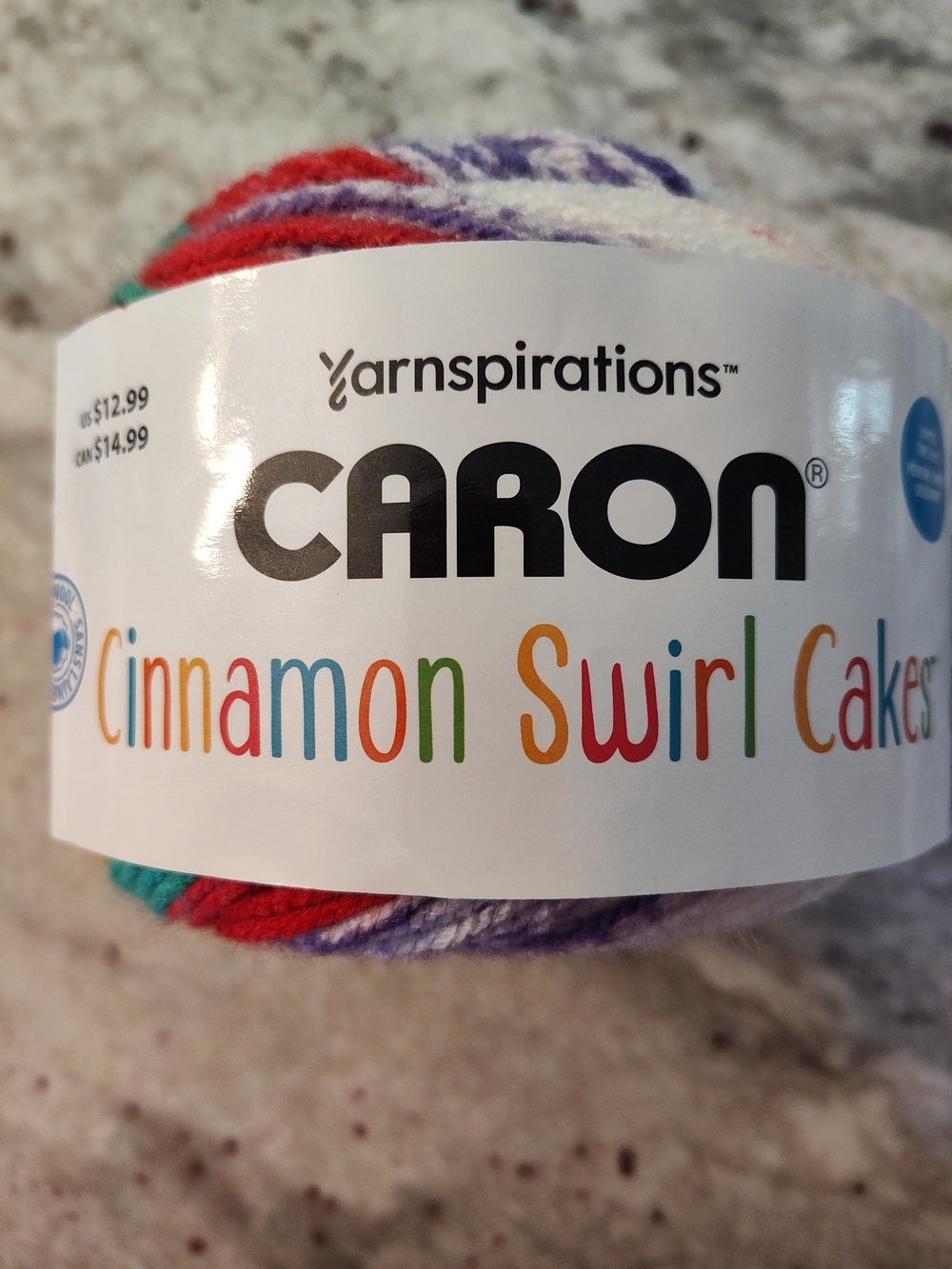 Caron Cinnamon Swirl Cakes Multicolor Yarn - Soft Acrylic Blend 4 Cakes